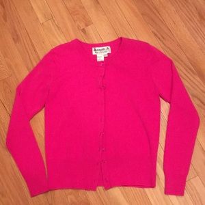 Hot Pink Long Sleeve Cardigan Sweater